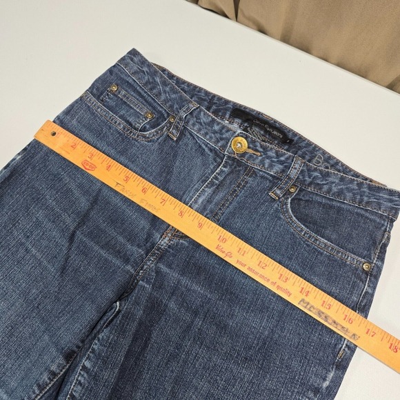 Calvin Klein Jeans Womens 8 Blue Bootcut Medium Wash Denim Embroidered - Picture 10 of 14